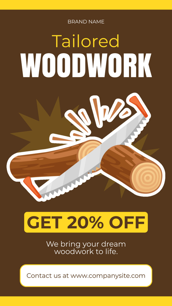 Awesome Woodwork Service With Discounts Instagram Story Modelo de Design