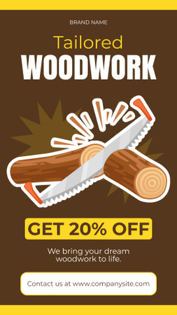 Awesome Woodwork Service With Discounts Instagram Story Design Template