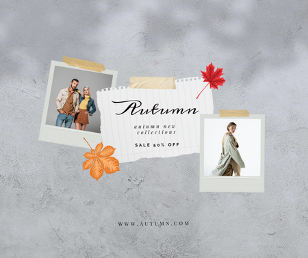 Fashionable Clothing Ad for Autumn Facebook Tasarım Şablonu