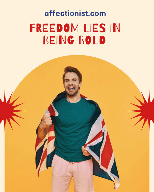 USA Independence Day Celebration with Young Happy Man Poster 16x20in Šablona návrhu