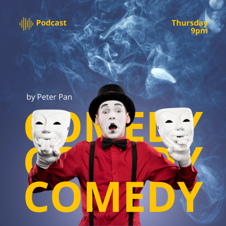 Plantilla de diseño de presentación del concierto de pantomima Podcast Cover 