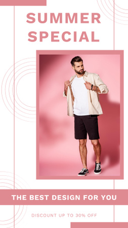紳士服の夏の特別セール Instagram Storyデザインテンプレート