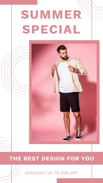 Summer Special Sale of Men's Wear Instagram Story Modelo de Design