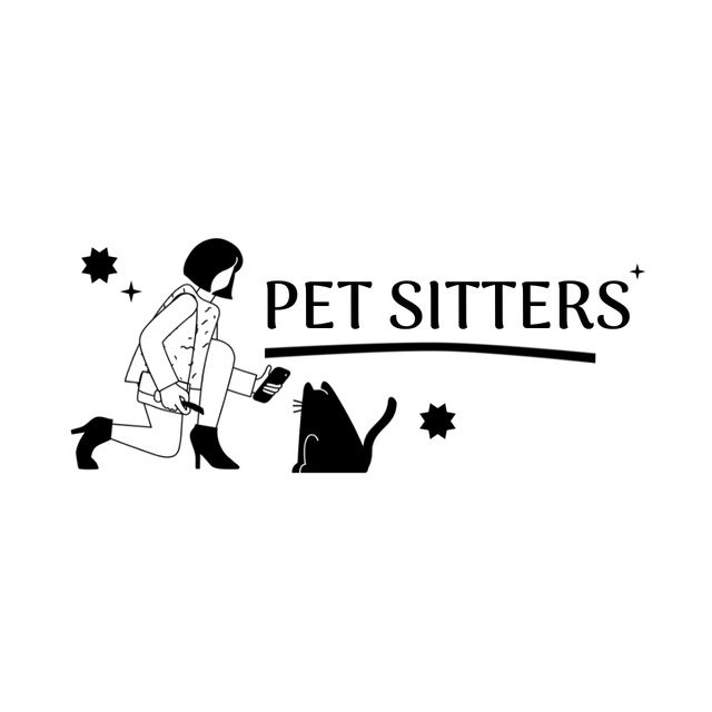 Pets' Sitters Services Animated Logo Šablona návrhu
