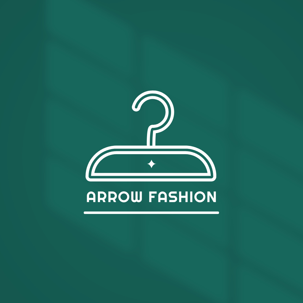 Fashion Store Ad with Hanger Logo Modelo de Design