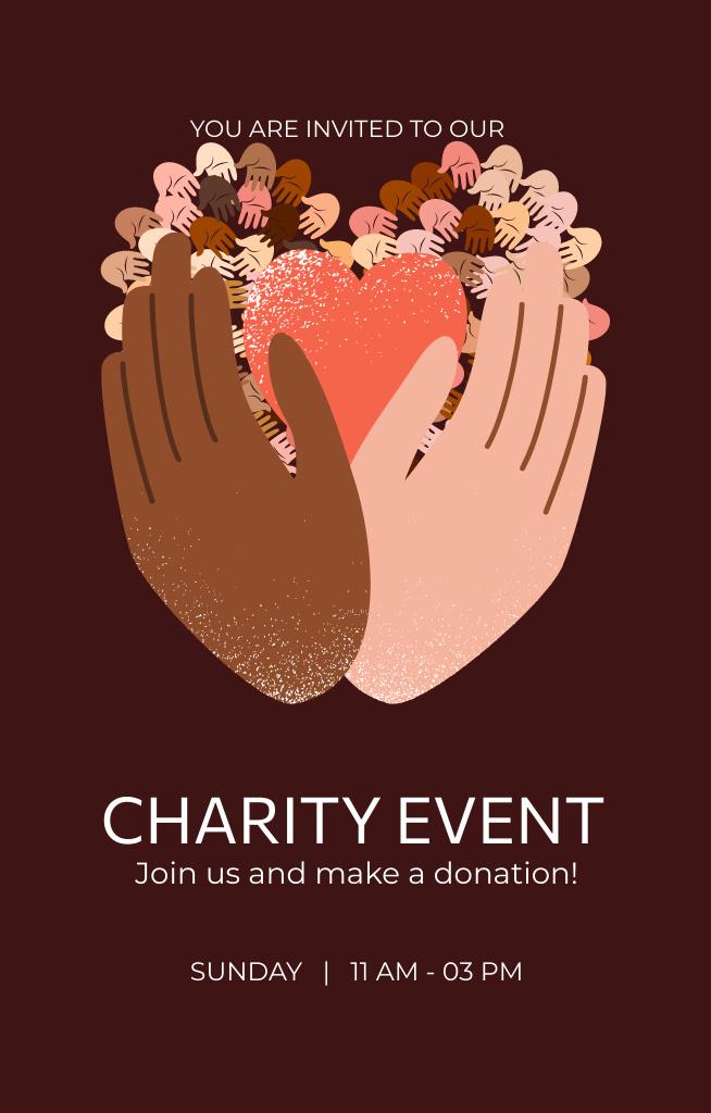 Charity Event Announcement Invitation 4.6x7.2in Design Template