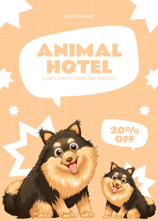 Plantilla de diseño de Propuesta de Animal Hotel con Lindos Perros Flayer 