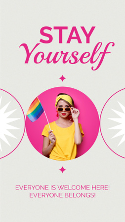 Template di design Comunità LGBT dallo spirito libero che accoglie con bandiera Instagram Video Story