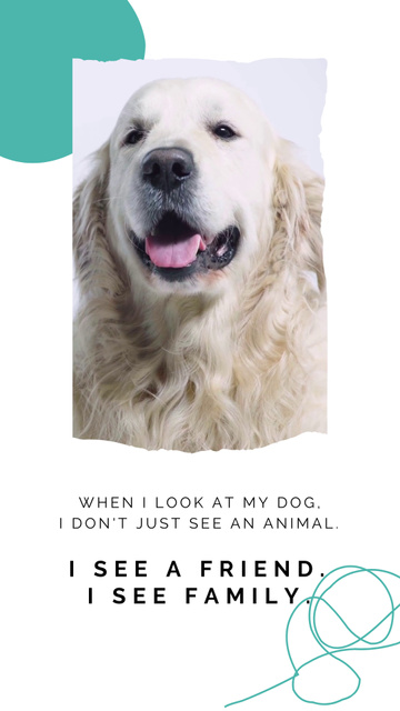 Template di design Pets Adoption Motivation with Cute Dog Instagram Video Story