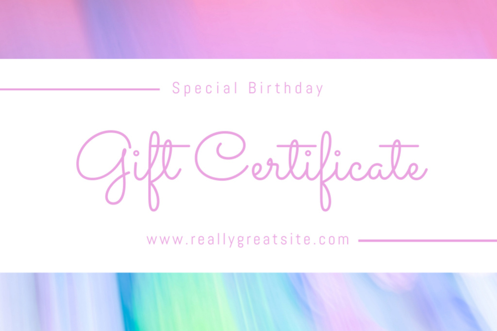 Birthday Gift Voucher on Gradient Gift Certificate Tasarım Şablonu