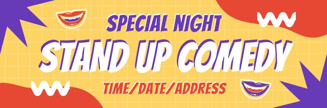 Plantilla de diseño de Special Night of Stand-up Comedy Event Ad Twitter 