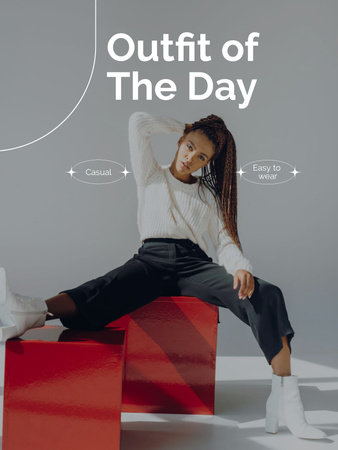 Platilla de diseño Poster - Outfit of the day Poster US