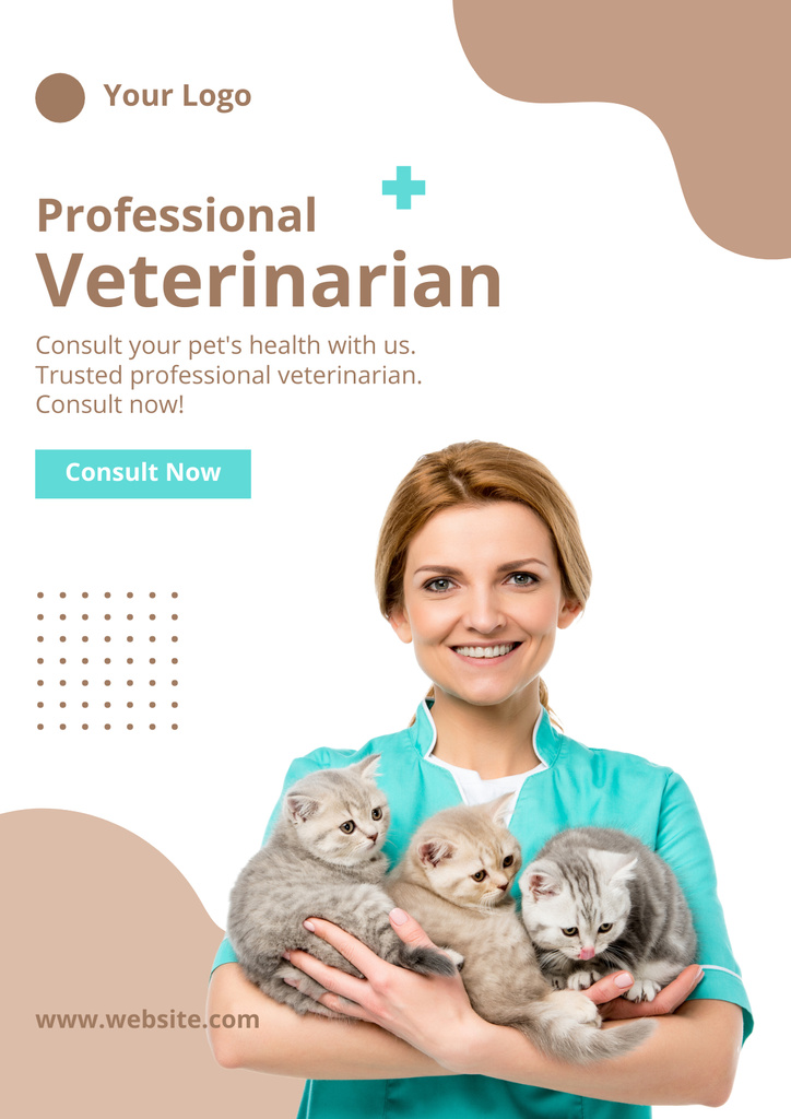 Professional Veterinarian Doctor Poster – шаблон для дизайна