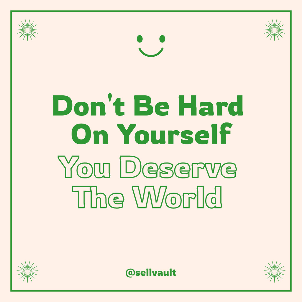Inspirational Phrase with Green Text Instagram Design Template