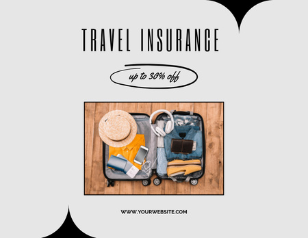 Travel Insurance Offer Flyer 8.5x11in Horizontal Design Template