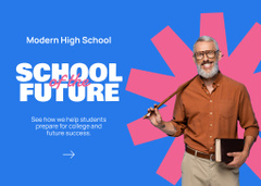 Modern School Apply Announcement with Older Teacher