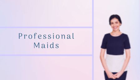 Cleaning Services Offer with Maid Business Card US Design Template