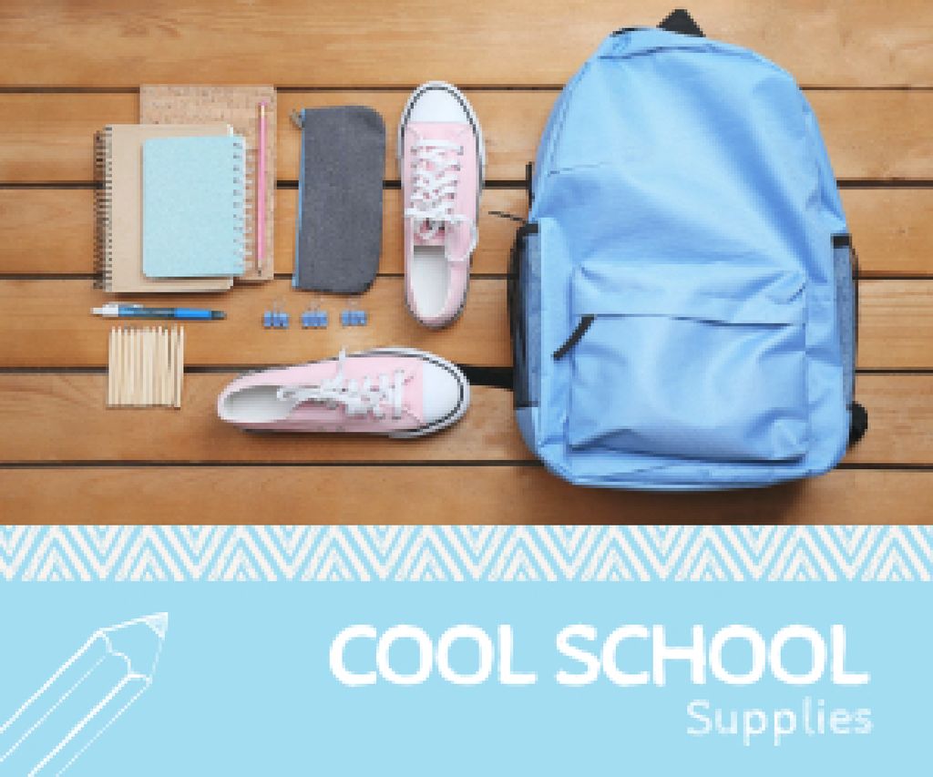 School supplies poster Medium Rectangle Modelo de Design