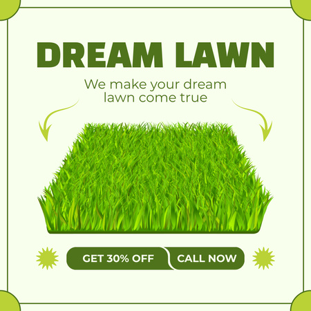 Discount For Ultimate Lawn Maintenance Services Instagram AD Design Template