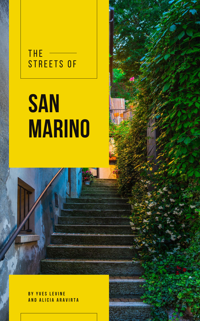 San Marino Narrow City Street Book Cover – шаблон для дизайна