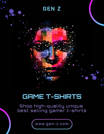 Gaming Merch Sale Offer T-Shirt Tasarım Şablonu