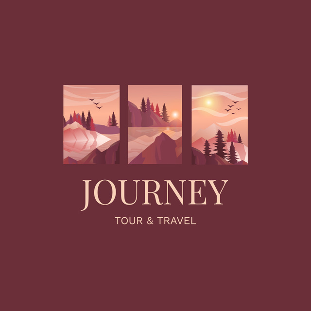 Journey to Beautiful Landscapes Animated Logo Šablona návrhu