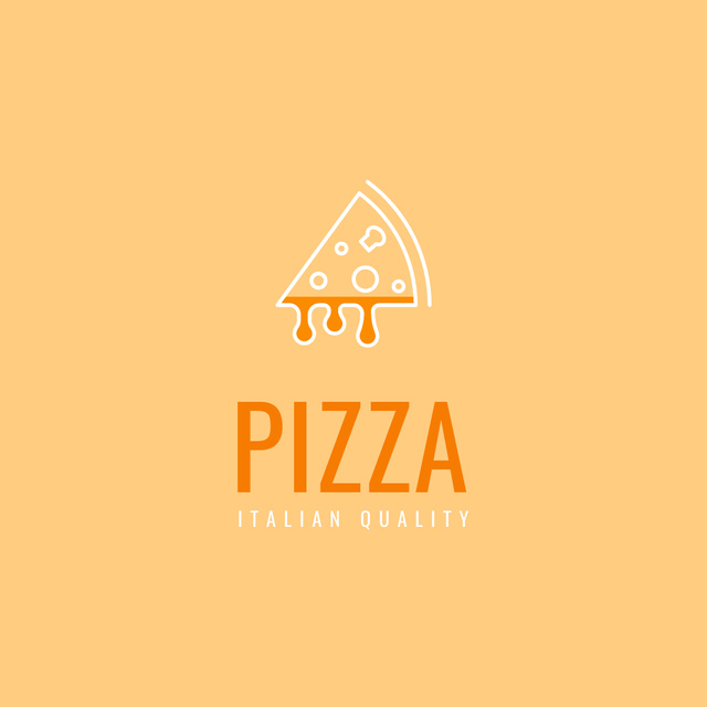 Pizzeria Ad with Pizza Piece Logo Design Template
