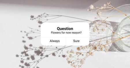 Ontwerpsjabloon van Facebook AD van bloemist services aanbod met flower 's shadow