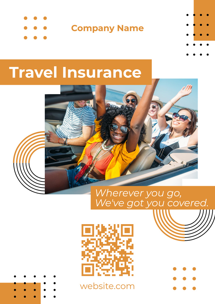 Insurance Processing Offer from Travel Agency Poster Modelo de Design