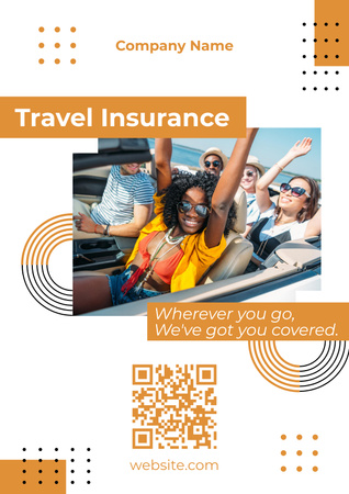 Insurance Processing Offer from Travel Agency Poster Design Template