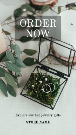 Jewelry Gift Offer with Box and Rings Instagram Story Design Template