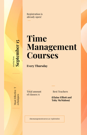 Platilla de diseño Time Management Courses With Blurred Pattern Invitation 5.5x8.5in