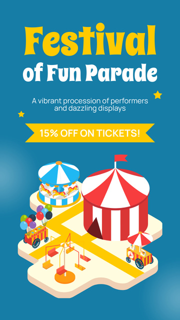 Festival Of Fun Parade With Carousels And Discount Instagram Story Tasarım Şablonu