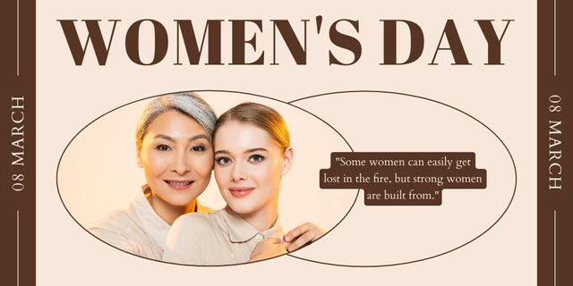 Phrase with Beautiful Women on Women's Day Twitter Πρότυπο σχεδίασης