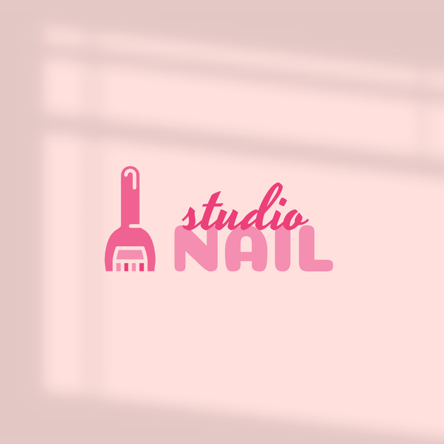 Ontwerpsjabloon van Logo van Stylish Salon Services for Nails In Pink