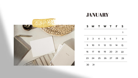 Modèle de visuel Stylish Business Workplace - Calendar