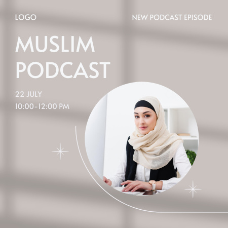 Designvorlage Neue muslimische Podcast-Episode für Podcast Cover