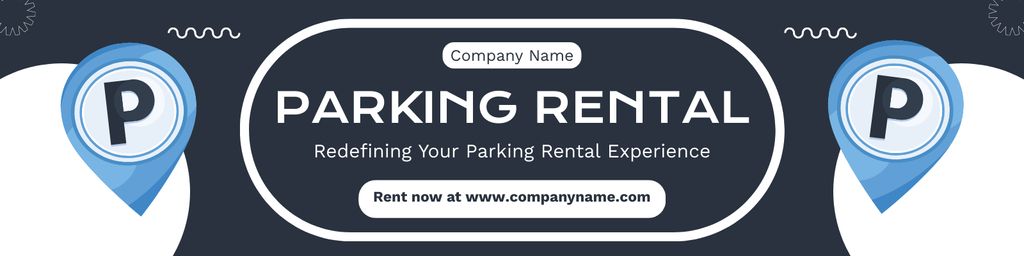 Parking Rental Services with Blue Sign Twitter Design Template
