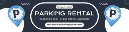 Parking Rental Services with Blue Sign Twitter Design Template