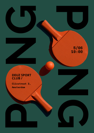 Ping Pong Announcement Poster Design Template