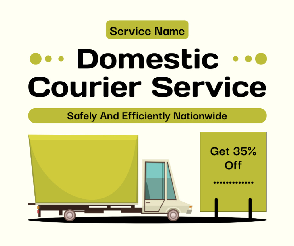 Efficient Domestic Courier Services Facebook Šablona návrhu