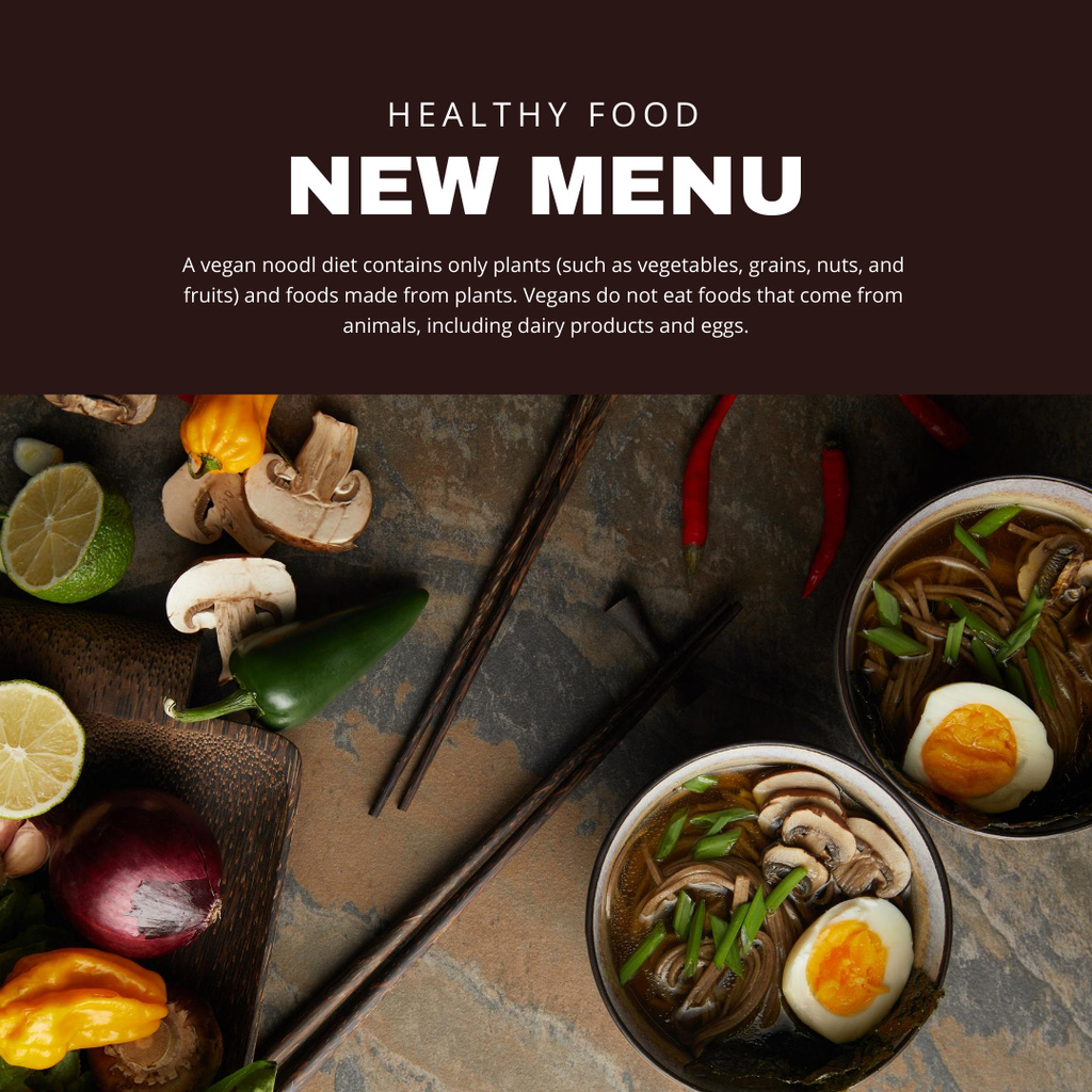 Delicious Noodle Menu Announcement Instagram – шаблон для дизайну