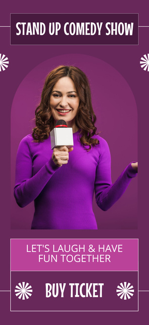 Performance by Female Comedian in Violet Snapchat Geofilter Tasarım Şablonu