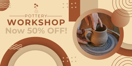 Pottery Workshop Promotion Twitter Design Template