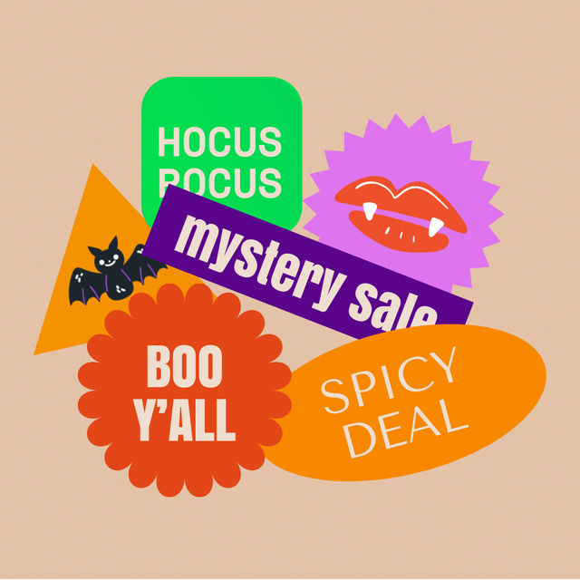 Ontwerpsjabloon van Animated Post van Mystery Sale on Halloween Announcement