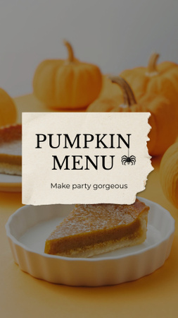 Ontwerpsjabloon van Instagram Story van Pumpkin Menu on Halloween Announcement