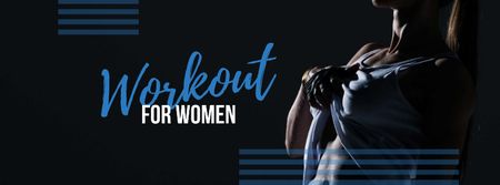 Workout for Women with Athlete Woman Facebook cover Πρότυπο σχεδίασης