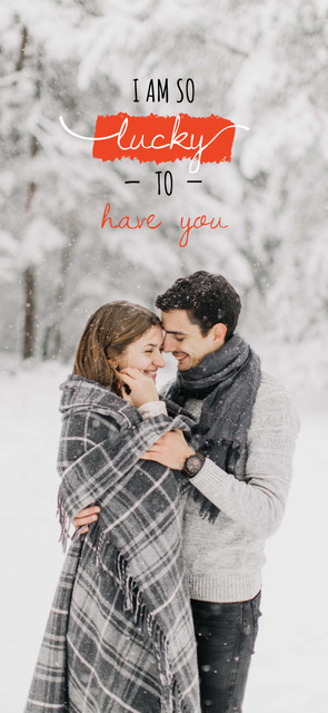 Loving Couple in winter park on Valentine's Day Snapchat Moment Filter Design Template