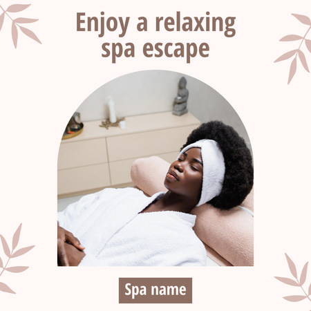 Young Woman Enjoying at Spa Instagram Design Template