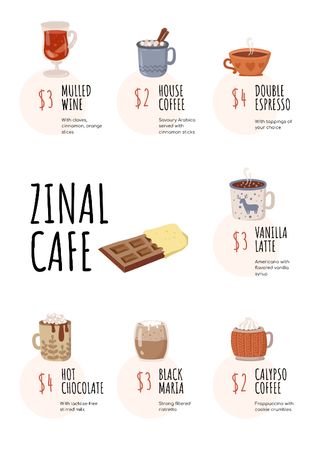 Modèle de visuel Cafe promotion with hot Drinks - Menu